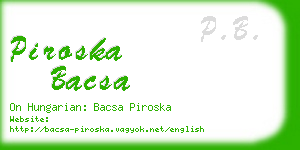 piroska bacsa business card